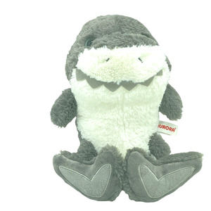 Aurora Shark Plush Stuffed Animal Toy 11" long Gray & White